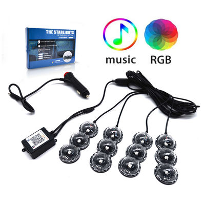 Мобильный телефон Bluetooth ПРИЛОЖЕНИЯ автомобиля света атмосферы автомобиля СИД звезды ноги